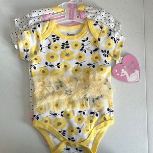 Princess Rose 3 Pack Onesies, Sz 3-6m